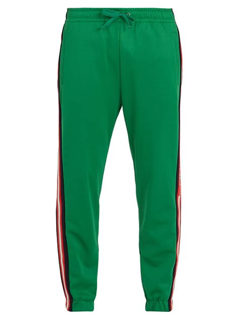 gucci green trousers stripe men|Gucci sweatpants for men.